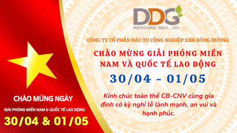 CHÀO MỪNG GIẢI PHÓNG MIỀN NAM VÀ QUỐC TẾ LAO ĐỘNG 30/4 - 01/05