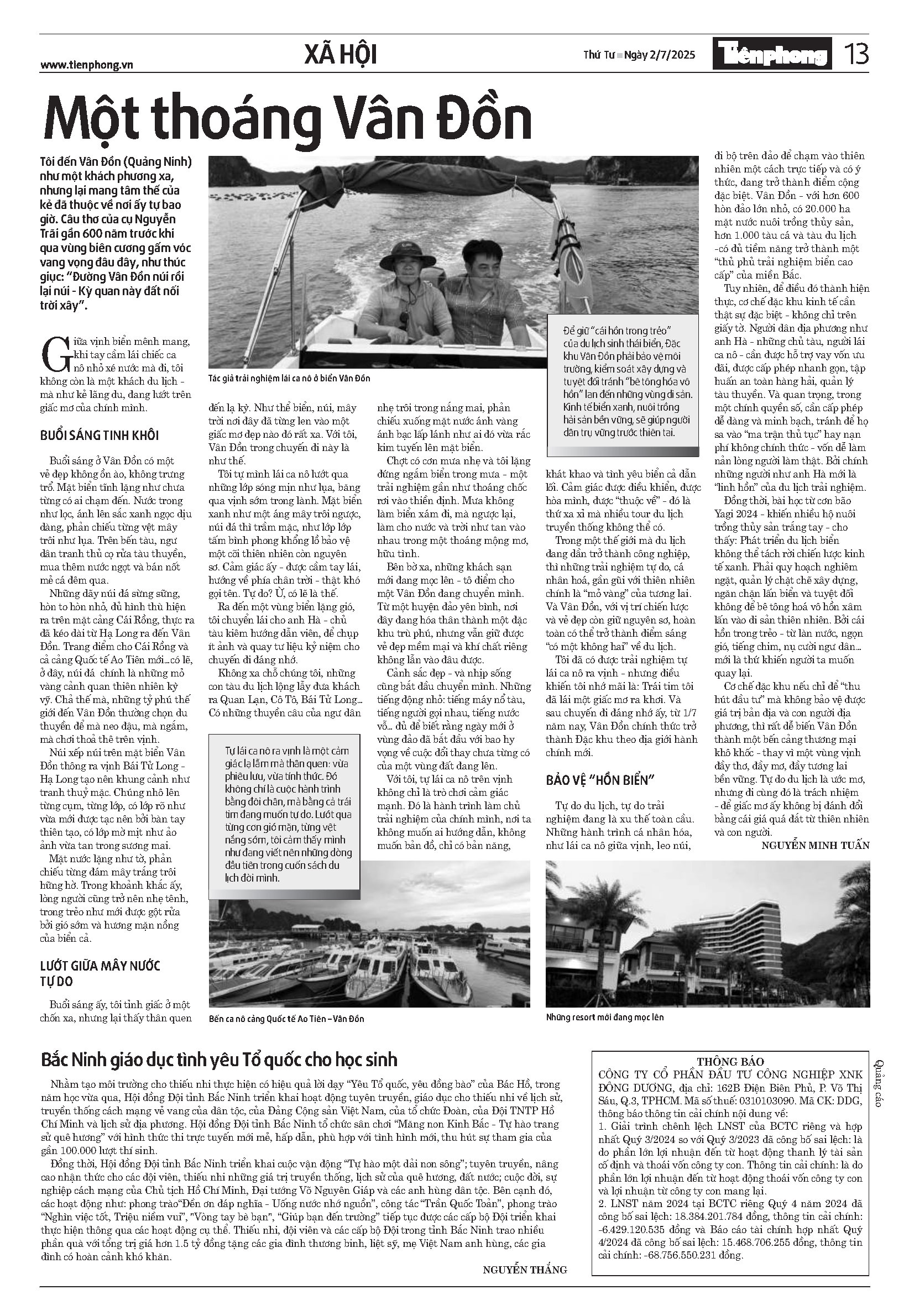 ĐĂNG BÁO CẢI CHÍNH THỨ 4 02/07/2025