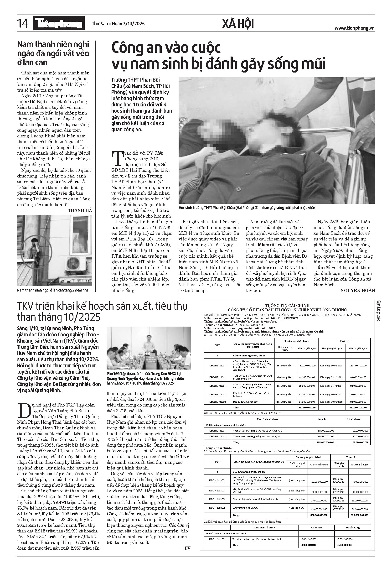 ĐĂNG BÁO CẢI CHÍNH THỨ SÁU NGÀY 3/10/2025